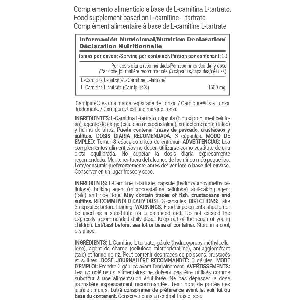 L-carnitina Carnipure® L-tartrato 1500mg - 90 Cápsulas Vegetales - Ayuda A Adelgazar - Masmusculo_4