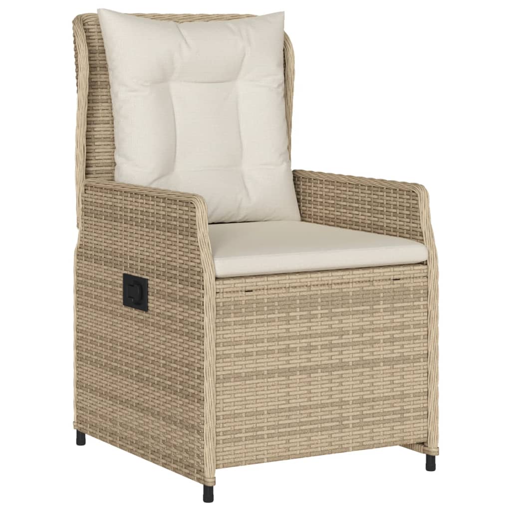 Set Comedor De Jardín 7 Pzas Con Cojines Ratán Sintético Beige / Vetonek_1