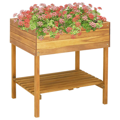 Jardinera Elevada De Madera Maciza De Acacia 78,5x58,5x78,5 Cm_1