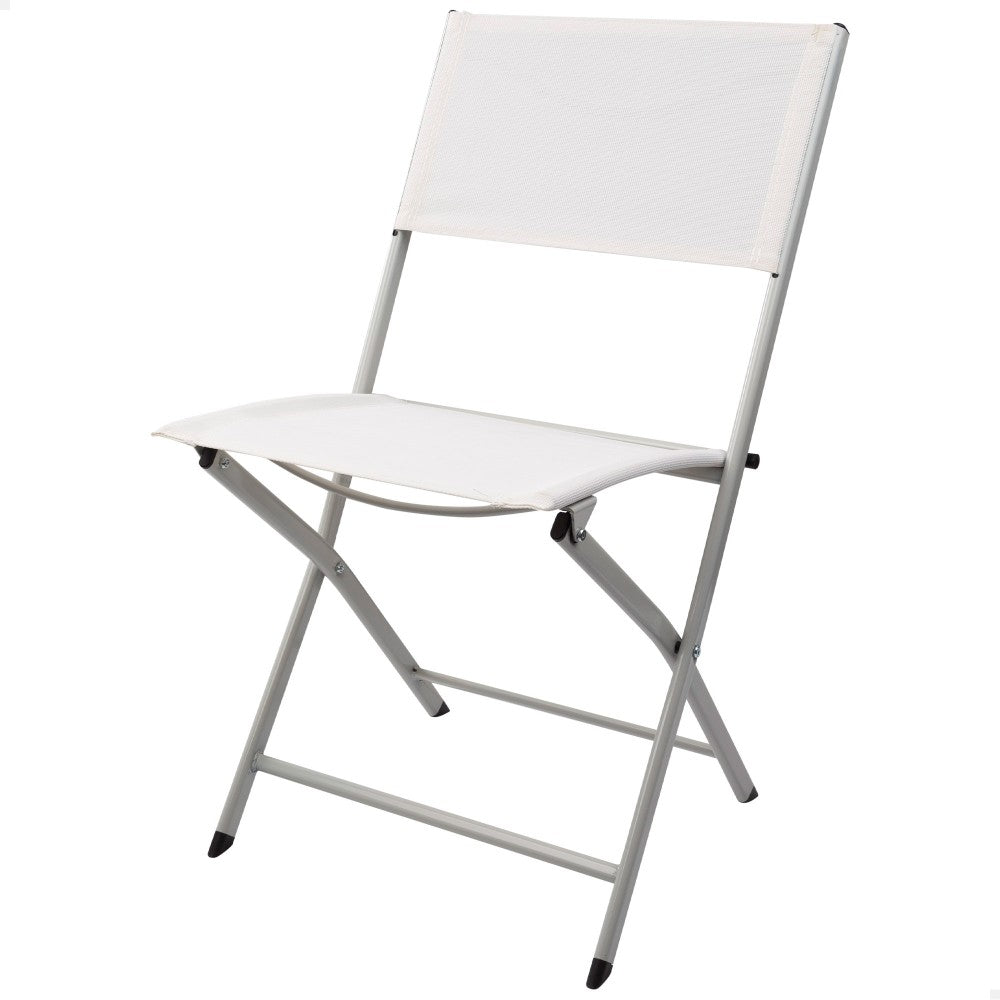 Silla Plegable Jardín Tejido Reforzado Blanca Aktive_0