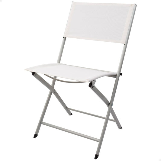 Silla Plegable Jardín Tejido Reforzado Blanca Aktive_0