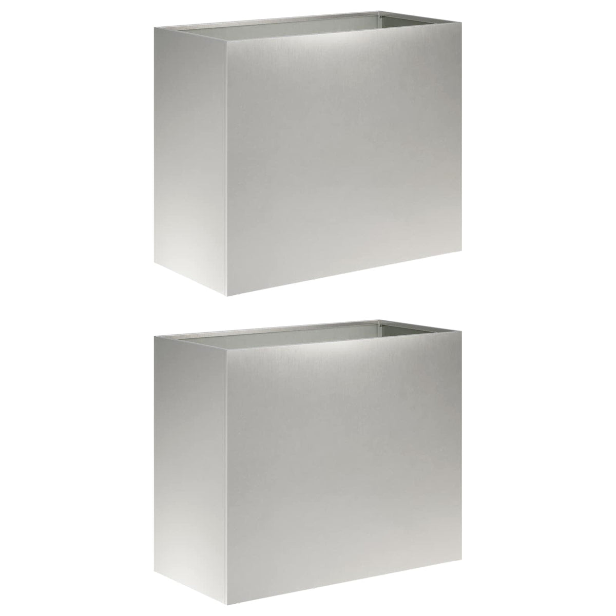 Macetero De Jardín 2 Uds. Plateado 60 X 30 X 40 Cm_0