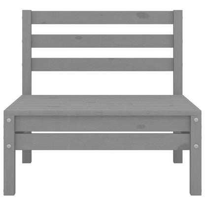 Juego De Muebles De Jardín 5 Piezas Madera Maciza De Pino Gris / Vetonek_3
