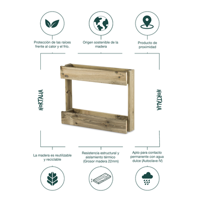 Jardinera Vertical Stand Line Wall 4B Madera Tratada Exterior Hortalia_5