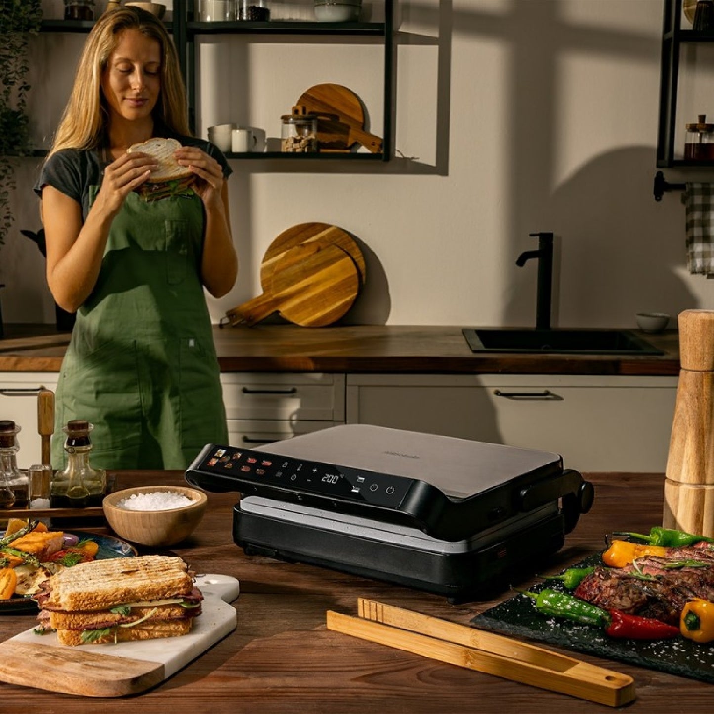 Cecotec Parrilla Eléctrica Con Grill Rock'ngrill 2000 Perfectcook. 2000w, Con Sonda Temperatura, Control Táctil, Dual Te_4