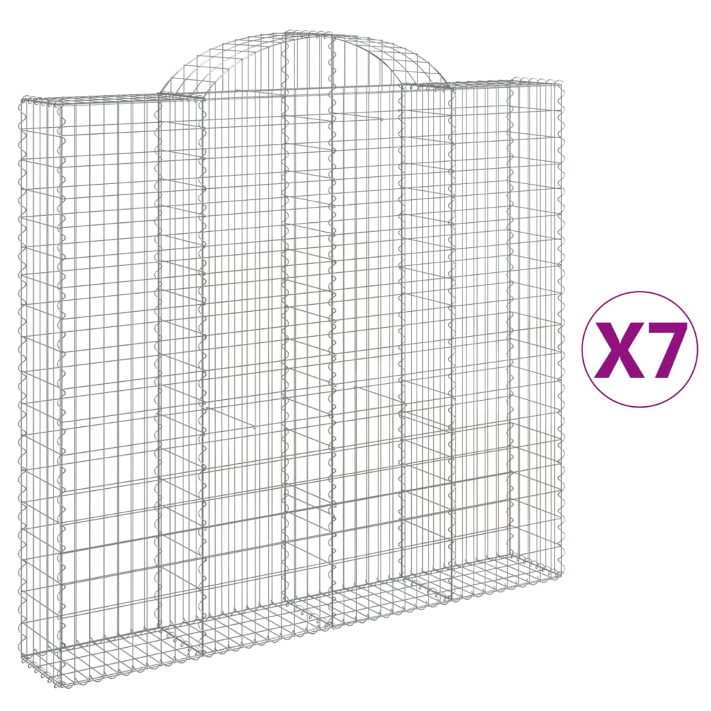 Cestas De Gaviones 7 Uds Forma De Arco Hierro 200x30x180/200 Cm_0