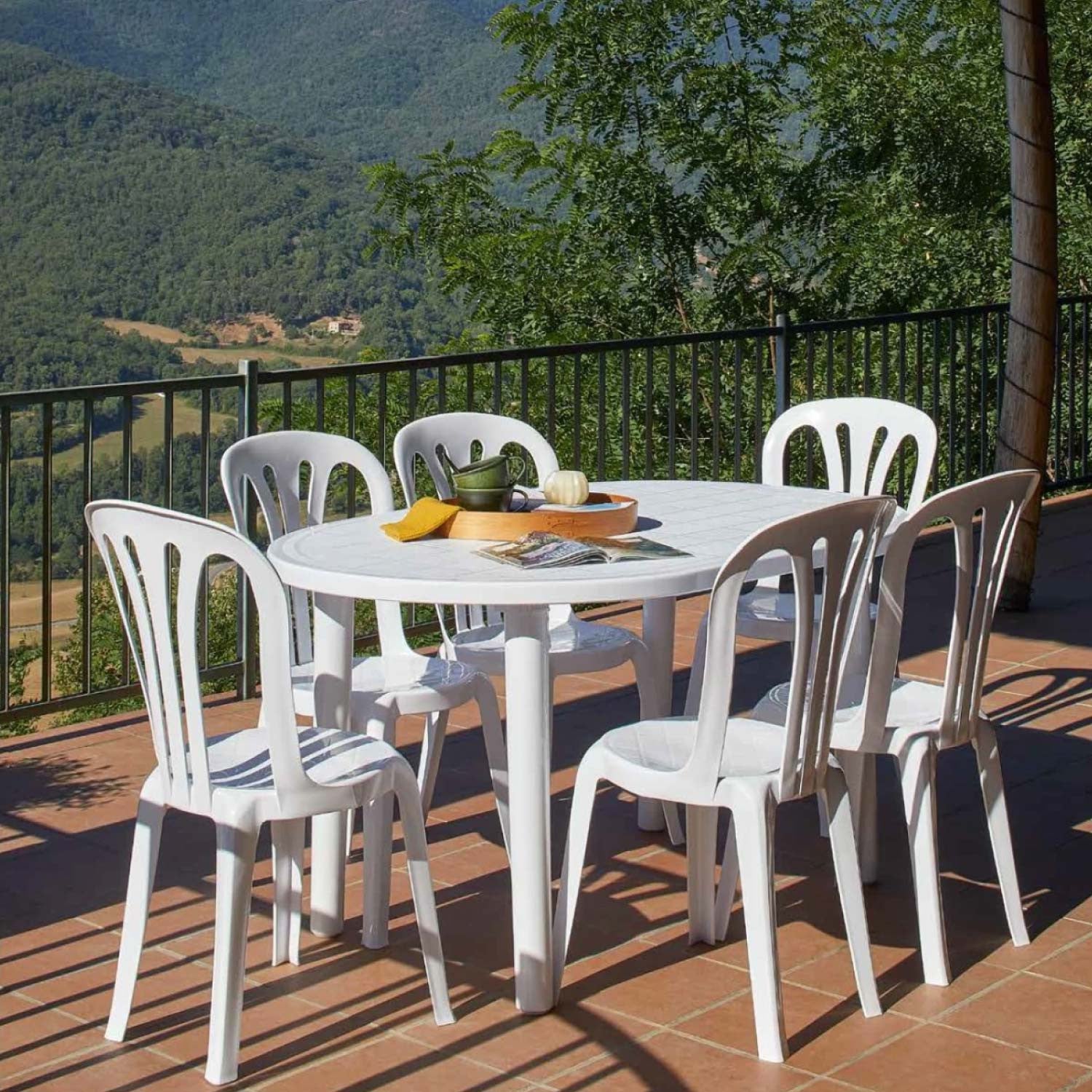 Mesa De Resina Oval Breeze Blanco 137x85x72cm O91_2