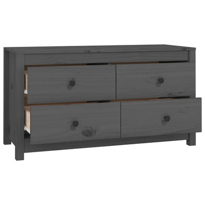 Armario Auxiliar De Madera Maciza De Pino Gris 100x40x54 Cm / Vetonek_0