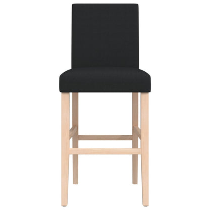 Taburetes Altos 2 Uds Madera Maciza De Caucho Y Tela_3