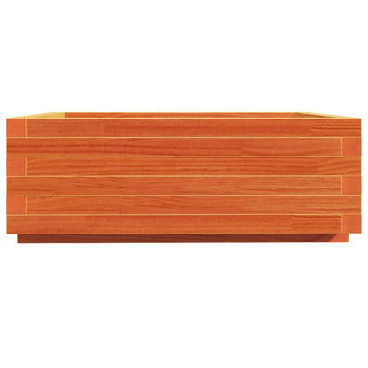 Jardinera De Madera Maciza De Pino Marrón Cera 70x70x26,5 Cm_5