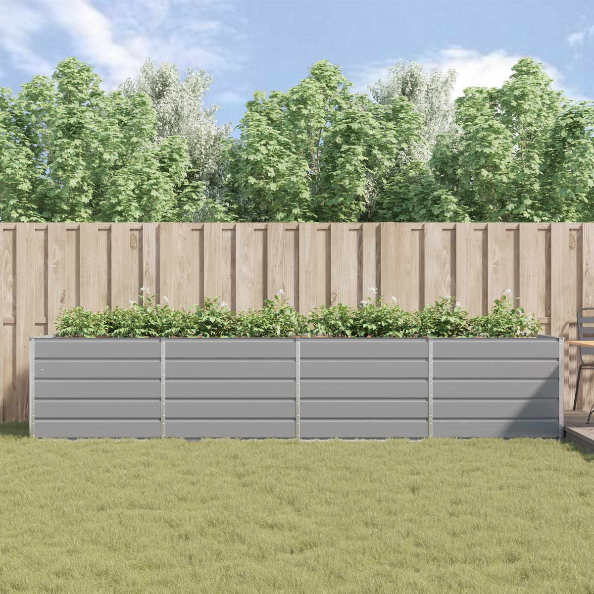 Jardinera Gris Claro 385 X 100 X 75 Cm Acero Galvanizado_3