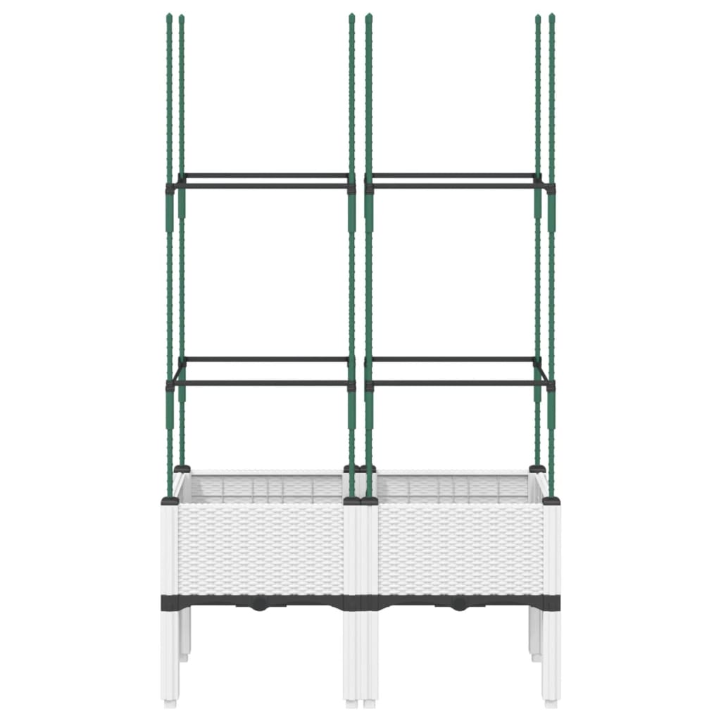 Jardinera Con Enrejado Pp Blanco 80x40x142,5 Cm_2