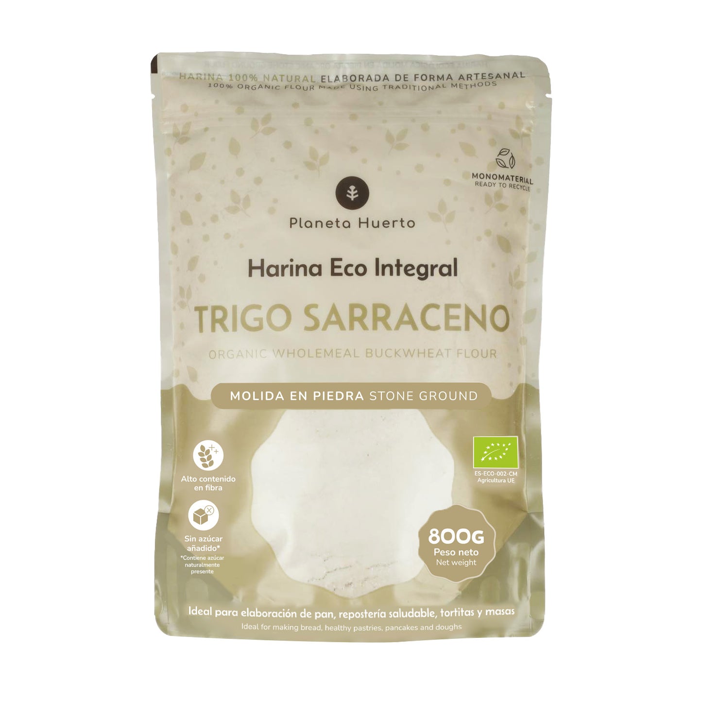 Farinha de trigo sarraceno integral Eco Planeta Huerto 800 g