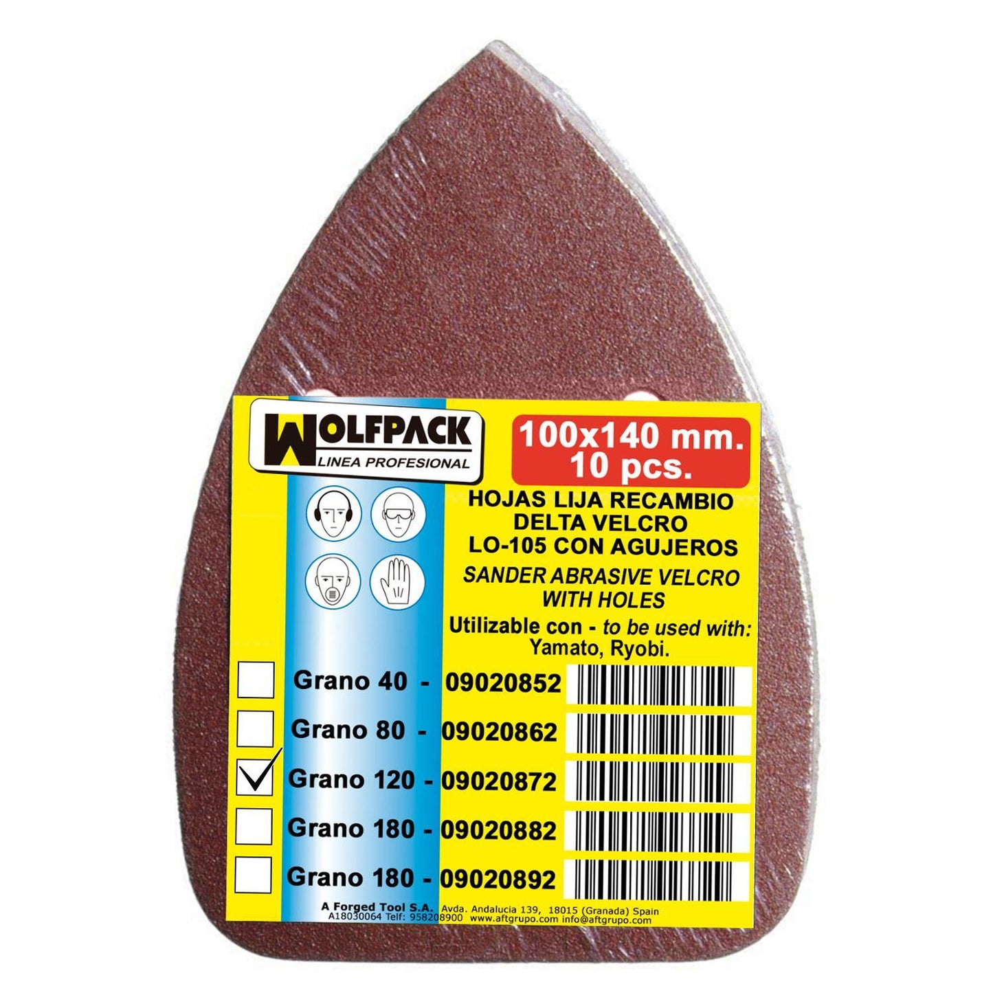 Lija Recambio Velcro Delta Con Agujero Grano 120 (10 Piezas)