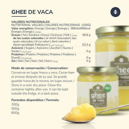 Embalagem de 3 x Ghee manteiga clarificada ECO Planeta Huerto 500 gr