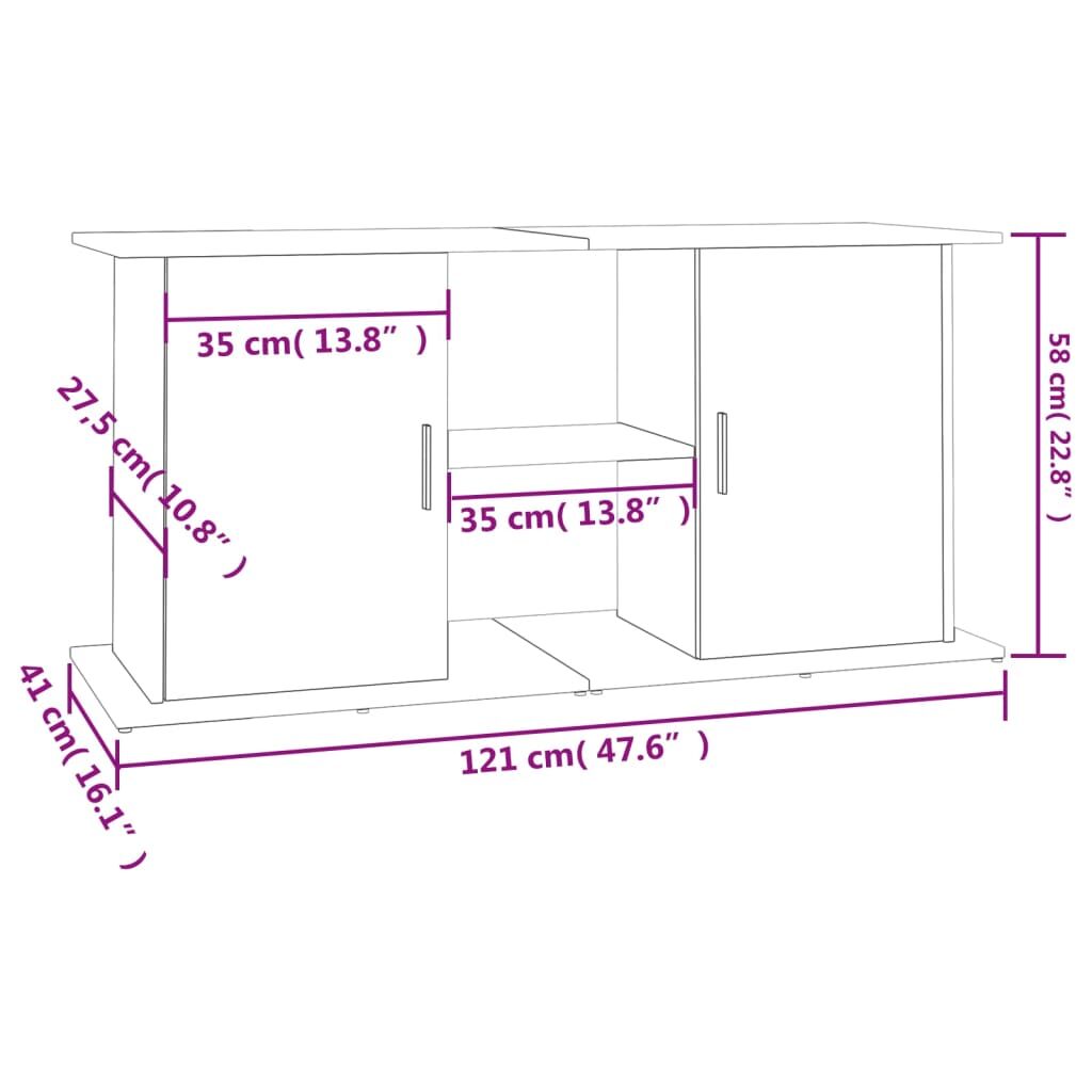Vidaxl Soporte De Acuario Madera Ingeniería Blanco Brillo 121x41x58 Cm_2
