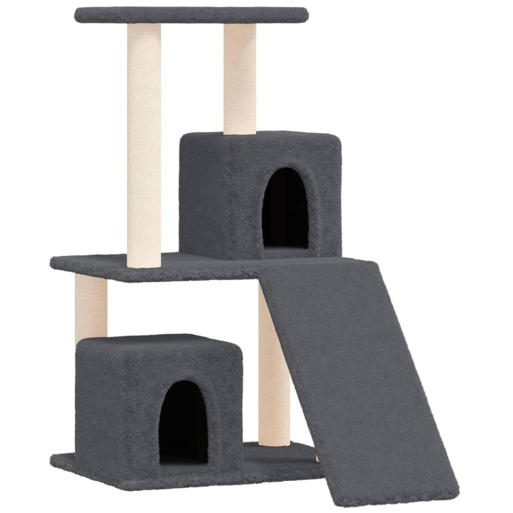 Vidaxl Rascador Para Gatos Con Postes De Sisal Gris Oscuro 82 Cm_0