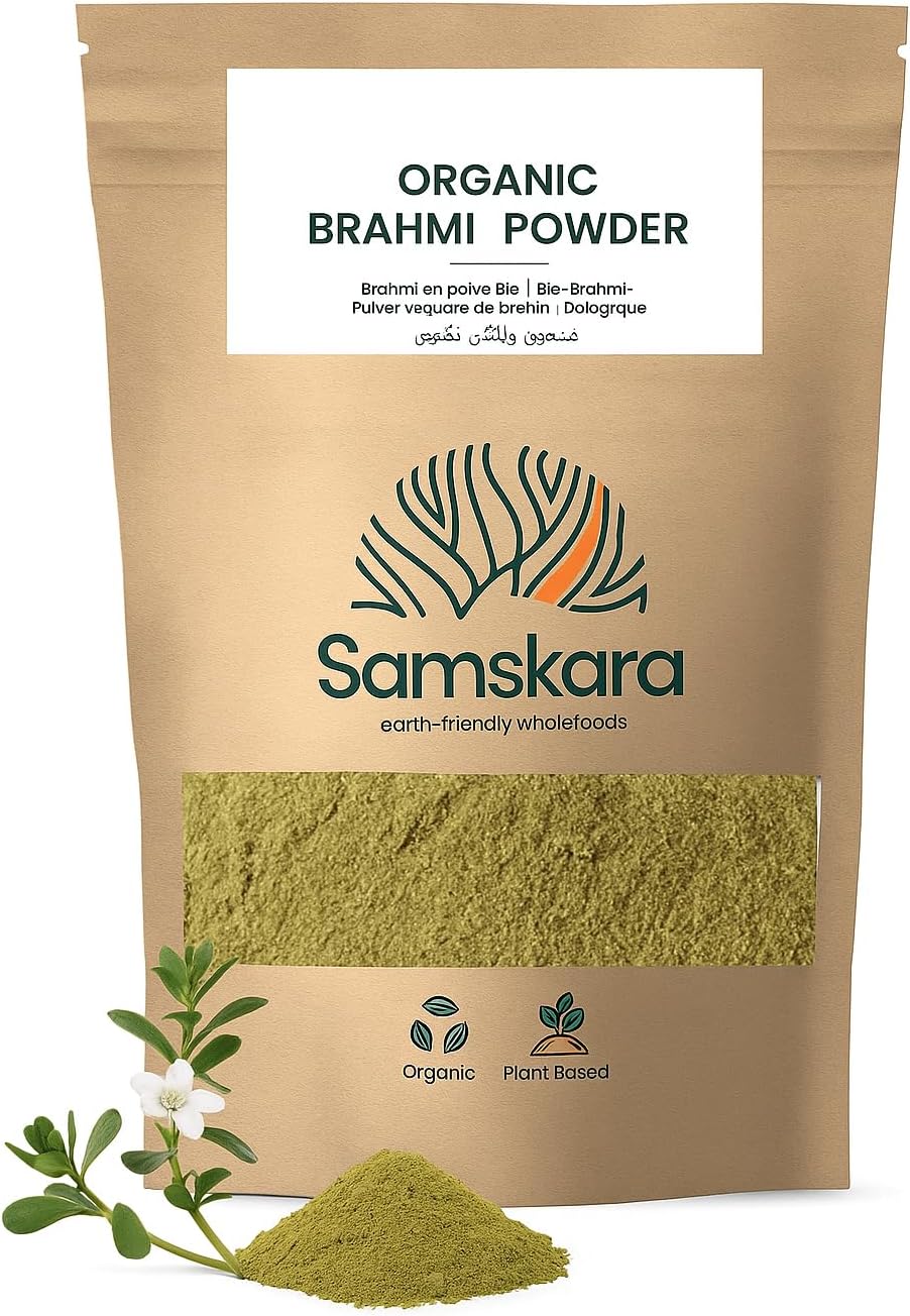 Brahmi En Polvo Bio - 100g | Superalimento Ecológico Vegano Para Batidos, Smoothies Y Zumos, Sin Azúcares Añadidos_0