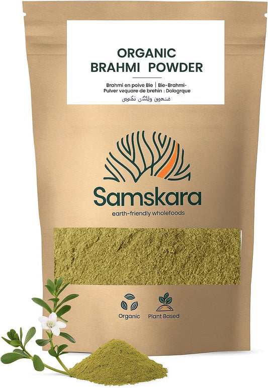 Brahmi En Polvo Bio - 100g | Superalimento Ecológico Vegano Para Batidos, Smoothies Y Zumos, Sin Azúcares Añadidos_0