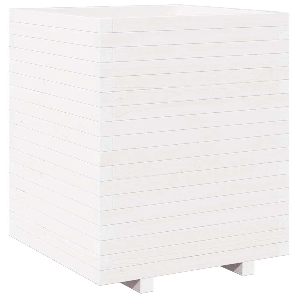 Jardinera Madera Maciza De Pino Blanco 60x60x72,5 Cm_0