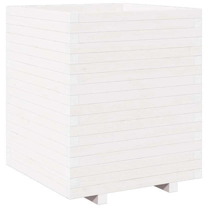 Jardinera Madera Maciza De Pino Blanco 60x60x72,5 Cm_0