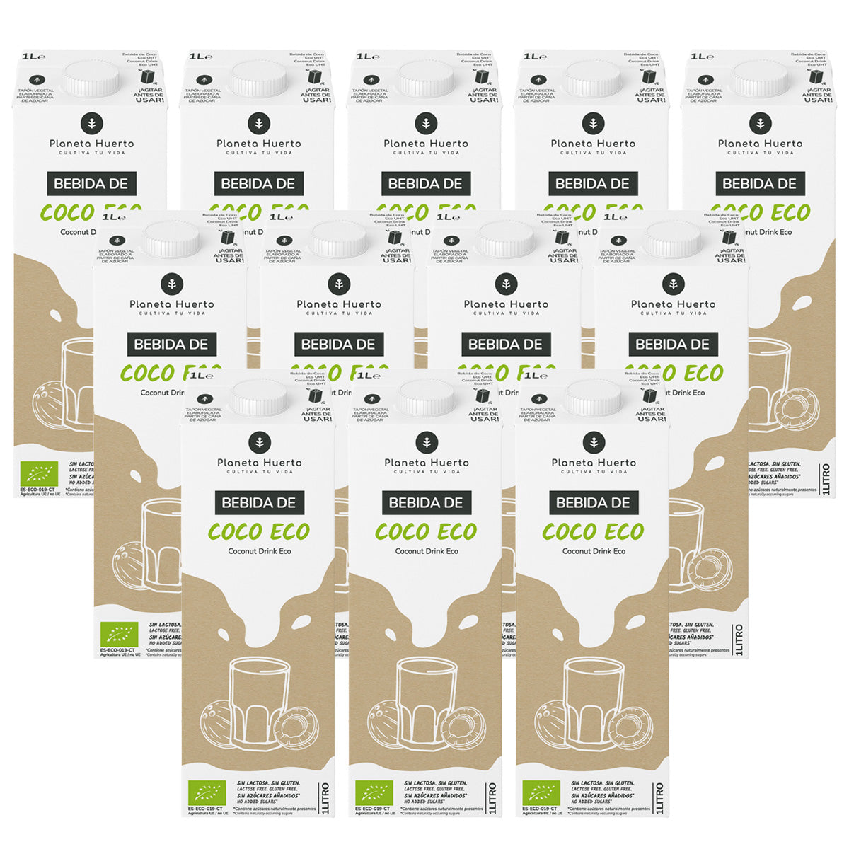 Pack de 12 Bebidas de Coco Eco Planeta Huerto 1L