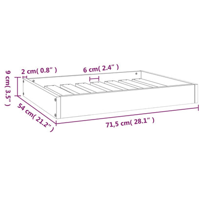 Cama Para Perros Madera Maciza De Pino Negro 71,5x54x9 Cm / Vetonek_4