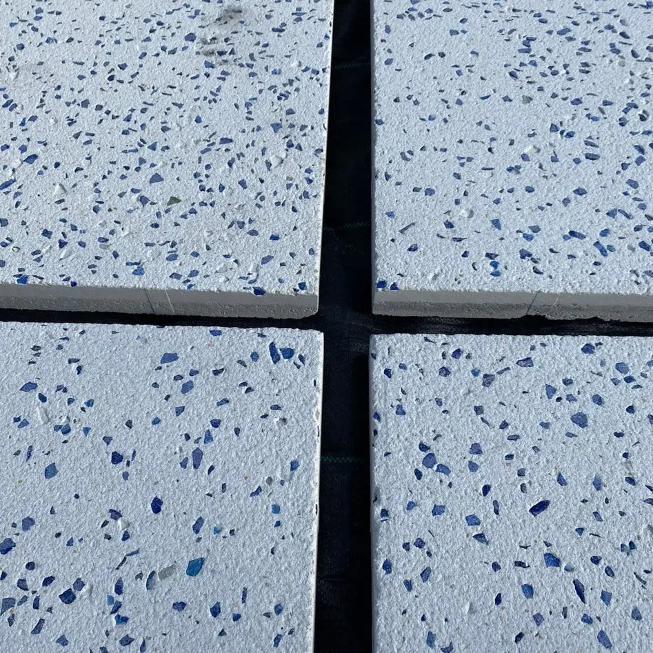 Losa Cuadrada 75x75 Cm | Recycla / Palet - 14 Unidades / 75x75x5 Cm. / Blanco + Vidrio Azul_5
