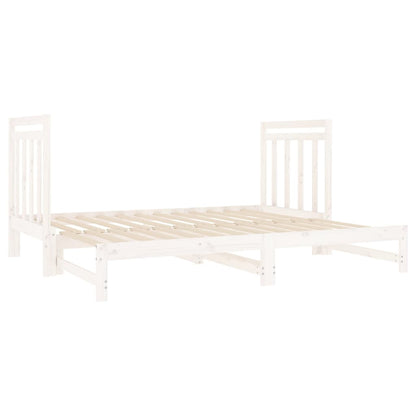 Sofá Cama Extraíble Madera Maciza De Pino Blanco 2x(90x190) Cm / Vetonek_3