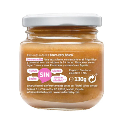 Smileat Framboesa e Pêssego Biológico Pote, 130g