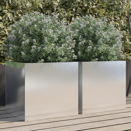 Jardineras 2 Unidades Acero Inoxidable Plateado 42x40x39 Cm_1
