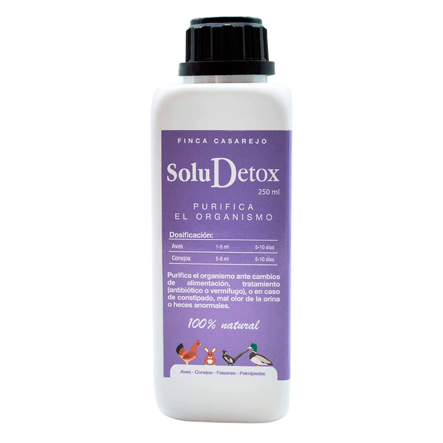 SoluDetox – Complemento nutricional para aves de corral y conejos – Apoyo hepático y nutricional – Formato 250 ml_0
