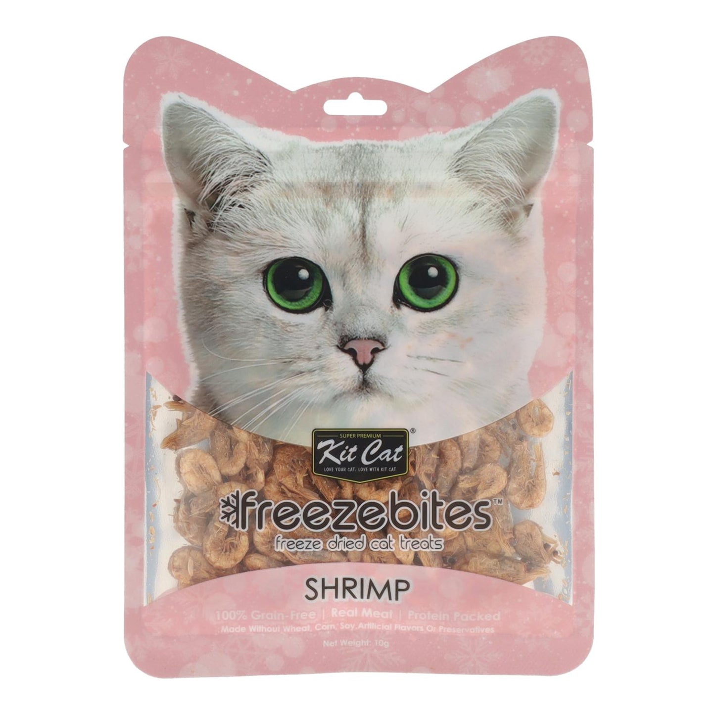 Kit para gatos FreezeBites - Camarão 10g Petisco natural liofilizado para gatos