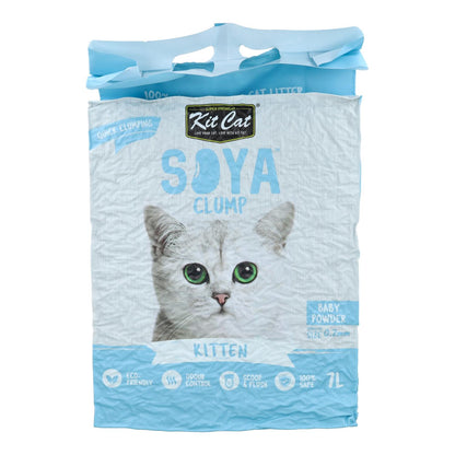 Kit de areia para gatos Eco SoyaClump - Talco para gatinhos, areia para gatos de 7 litros