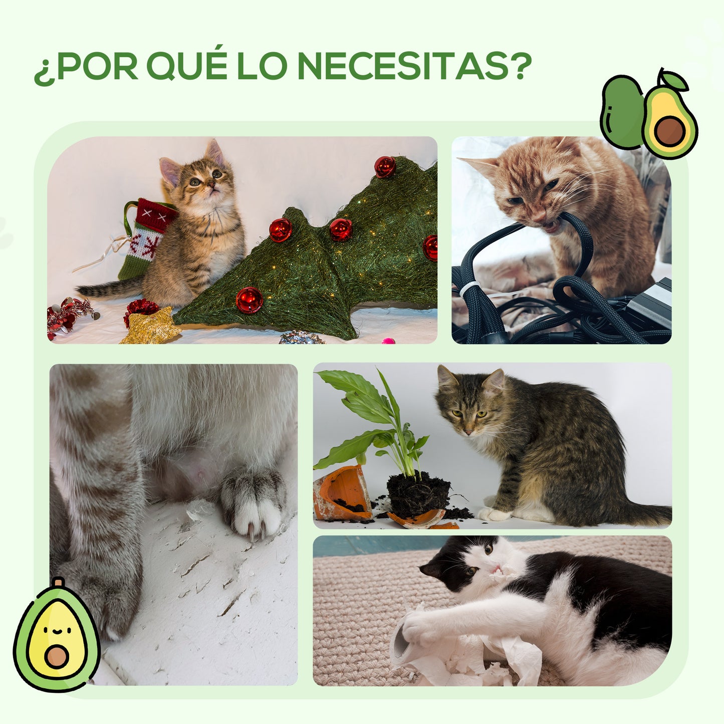 Pawhut Árbol Rascador Para Gatos Altura 83 Cm Con Cama Forma De Aguacate Y Bola_5