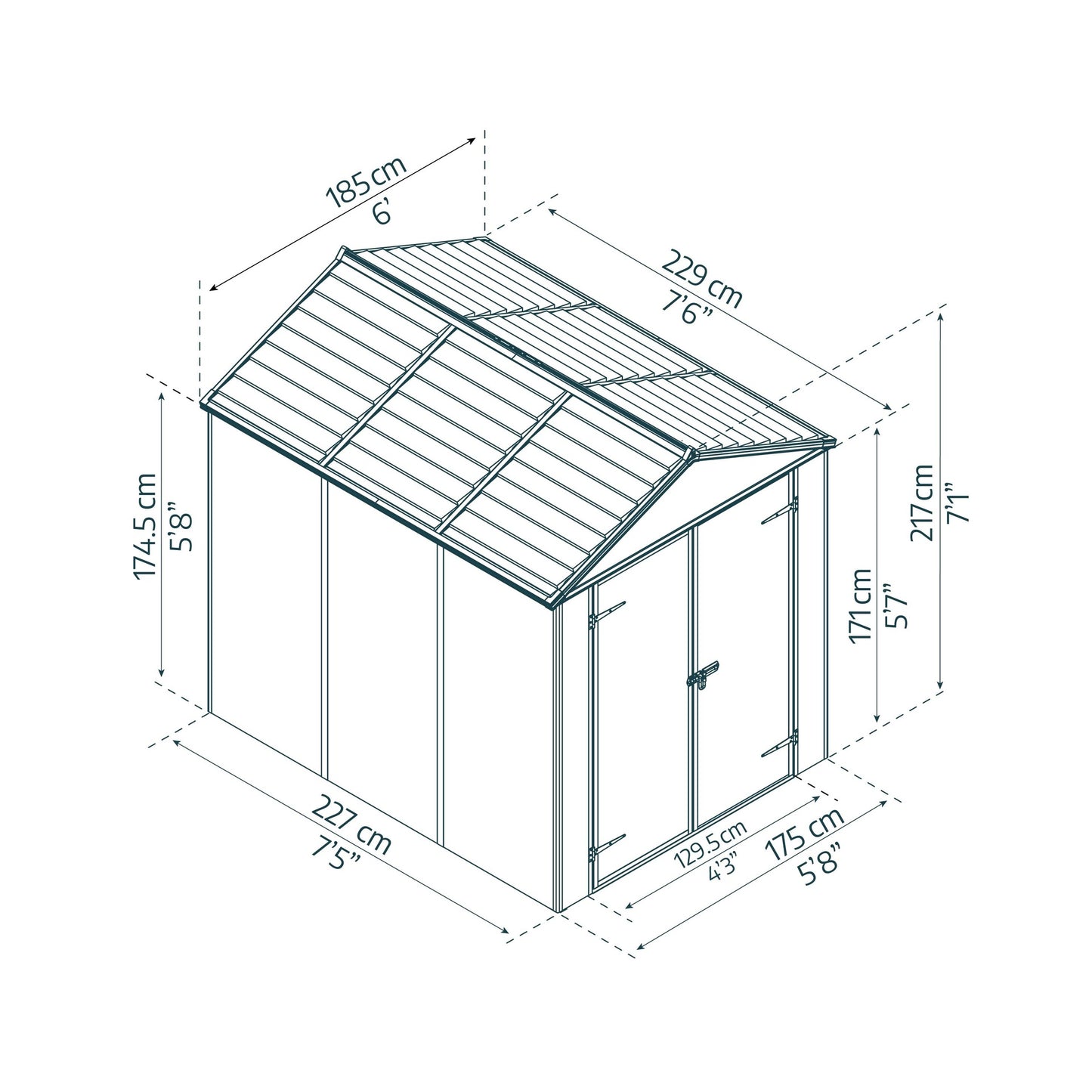 Telheiro de jardim Rubicon 185x229 cm Canopia cinzento escuro