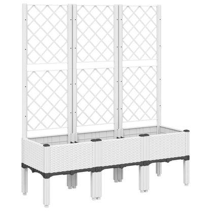 Jardinera Con Enrejado Pp Blanco 120x40x142 Cm_0