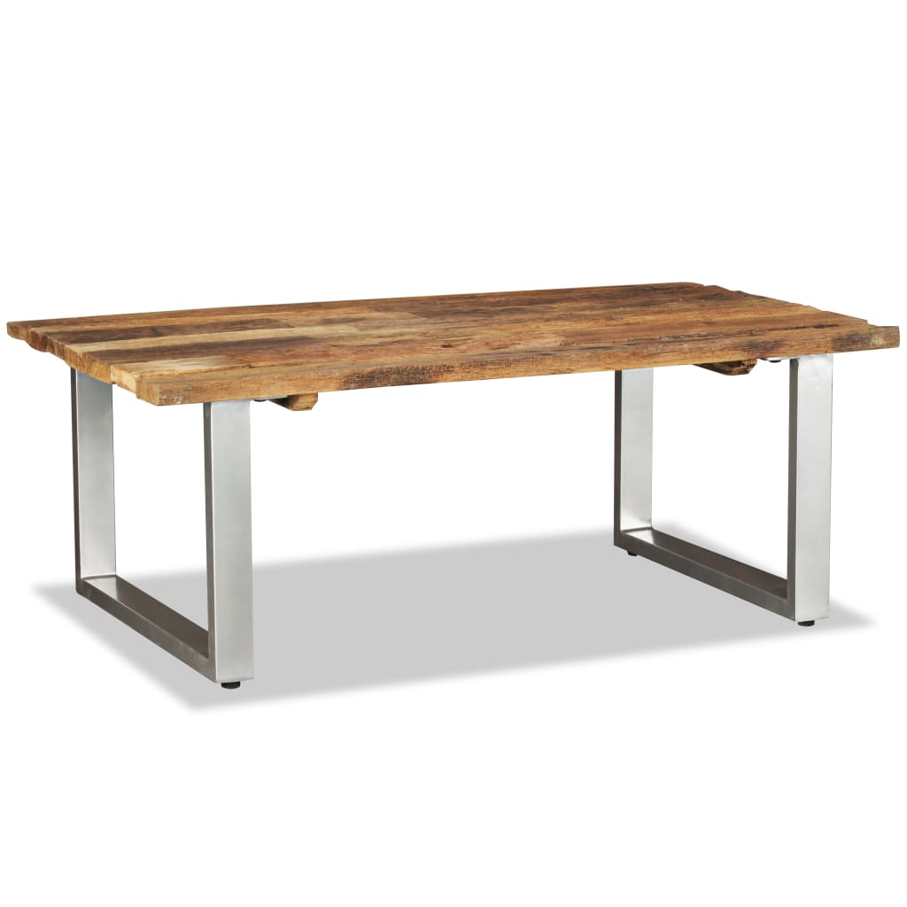 Mesa De Centro Madera Maciza Reciclada 100x60x38 Cm_3