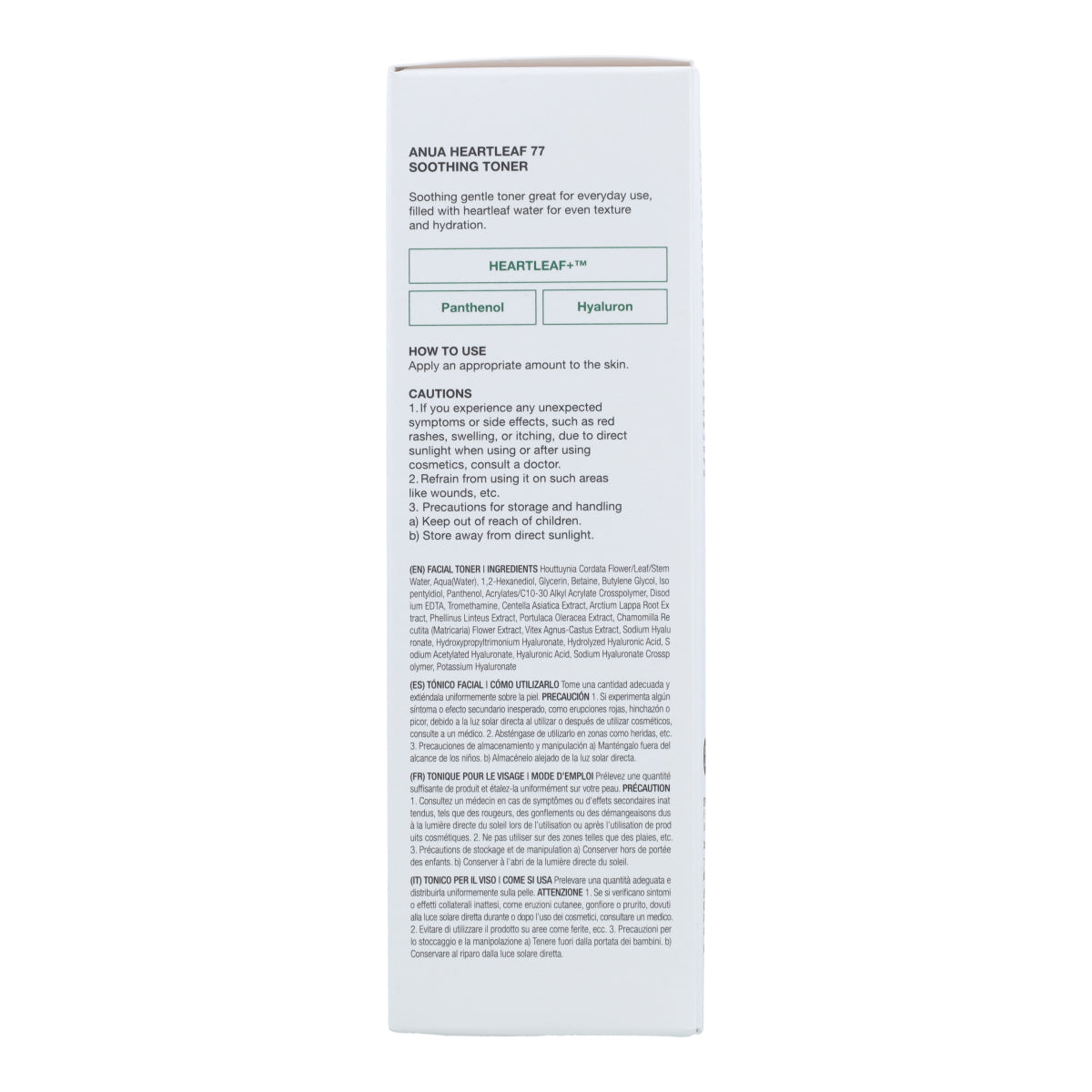 Tónico Facial Heartleaf 77% Soothing Toner Anua 250 ml