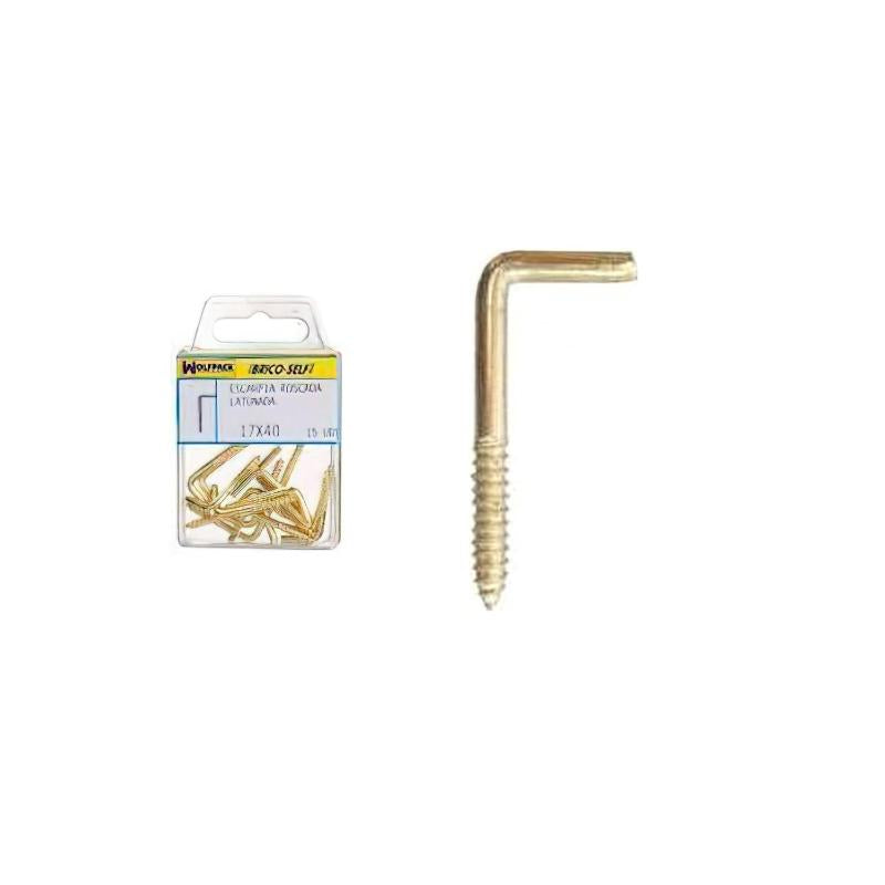 Alcayatas Rosca Latonada 17x40 Mm. Brico Self 15 Unidades