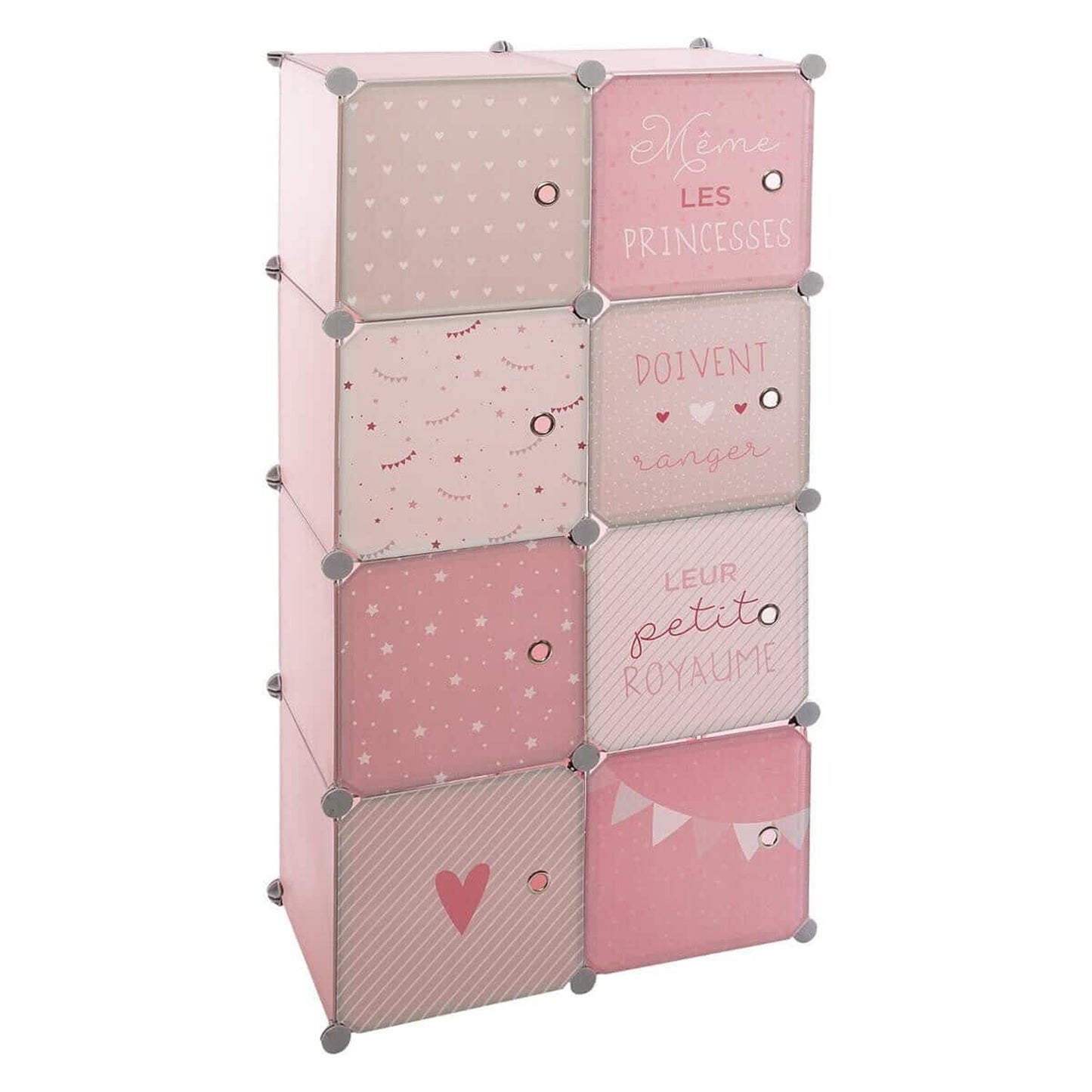 Well Home - Armario Taquillas Rosa Perfecto Para Organizar La Habitación De Tus Niños 65 X 31,5 X 125 Cm_0