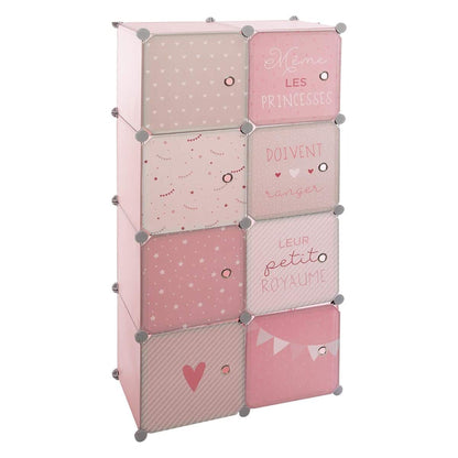 Well Home - Armario Taquillas Rosa Perfecto Para Organizar La Habitación De Tus Niños 65 X 31,5 X 125 Cm_0