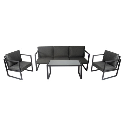 Set De Jardín Para 5 Personas 1 Sofá De 3 Plazas + 2 Sillones + 1 Mesa De Centro - Mobiliario De Jardín_0