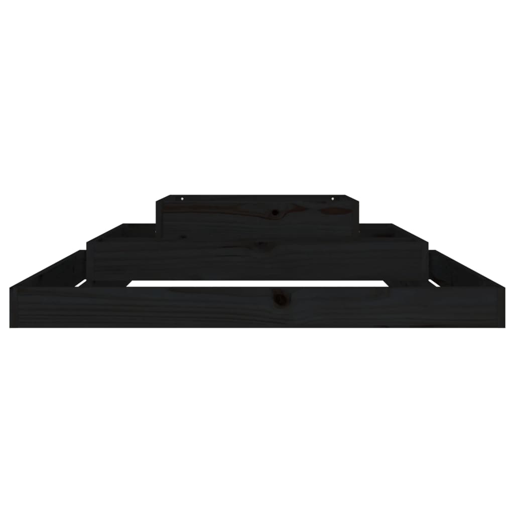 Jardinera Madera Maciza De Pino Negro 110x110x27 Cm_3