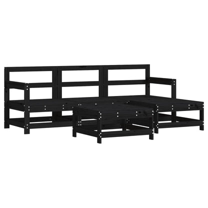 Vidaxl Juego De Sofás De Jardín 5 Piezas Madera Maciza De Pino Negro_0