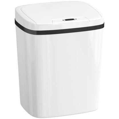 Balde De Lixo Automático Homcom Pp, Abs Branco 27.6x21.4x33.5 Cm_0