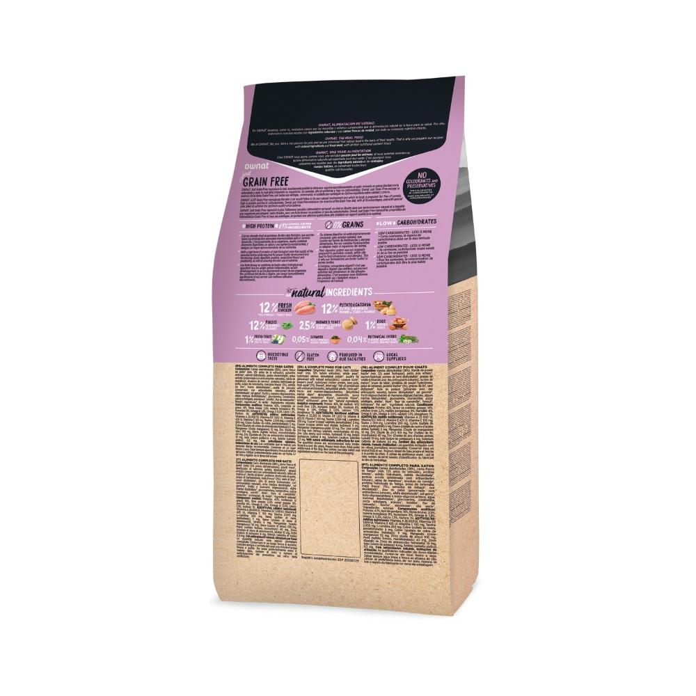 Ração Ownat Just Grain Free para gatos esterilizados 8 kg