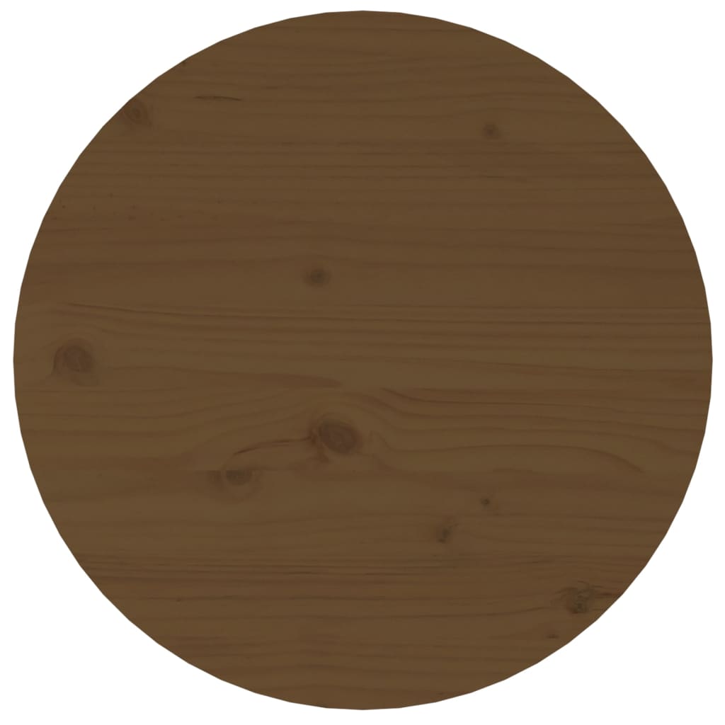 Mesa De Centro De Madera Maciza De Pino Marrón Miel Ø 45x40 Cm_4