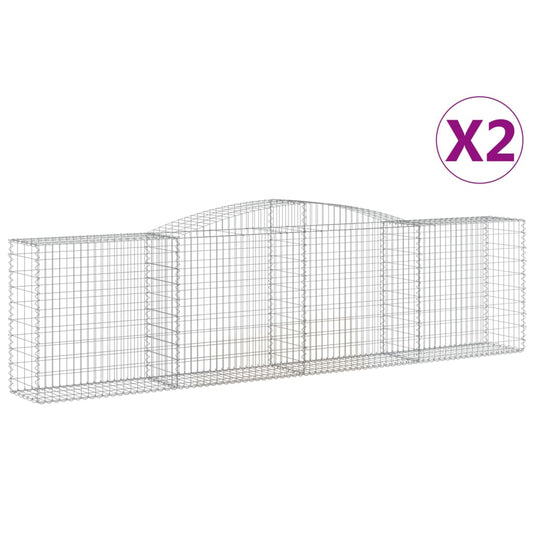 Cestas De Gaviones 2 Uds Forma De Arco Hierro 400x50x100/120 Cm_0