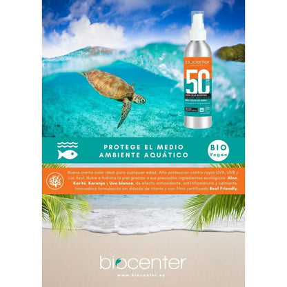 Spray solar de alta proteção UVA FPS 50, ecológico, vegan, sem nanopartículas, 125 ml